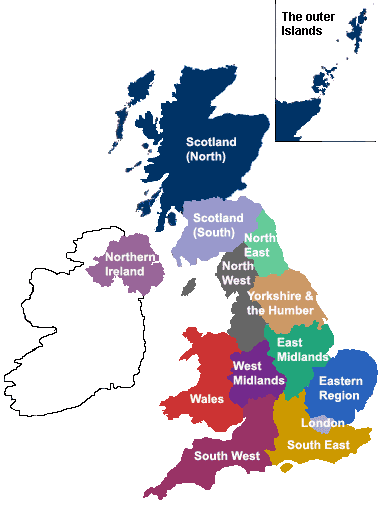 UK Map by region