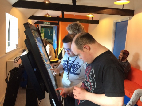 Clients using the CleverTouch at Fitzroy Maltings