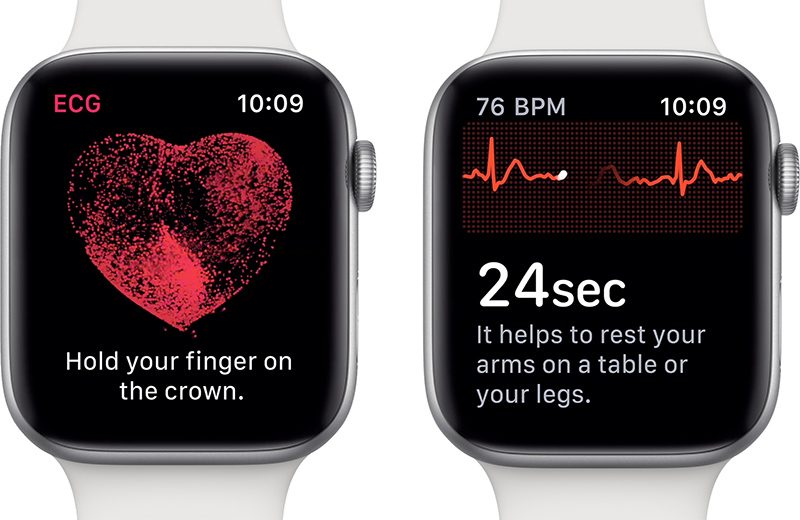 Apple Watch 4 showing the new ECG app