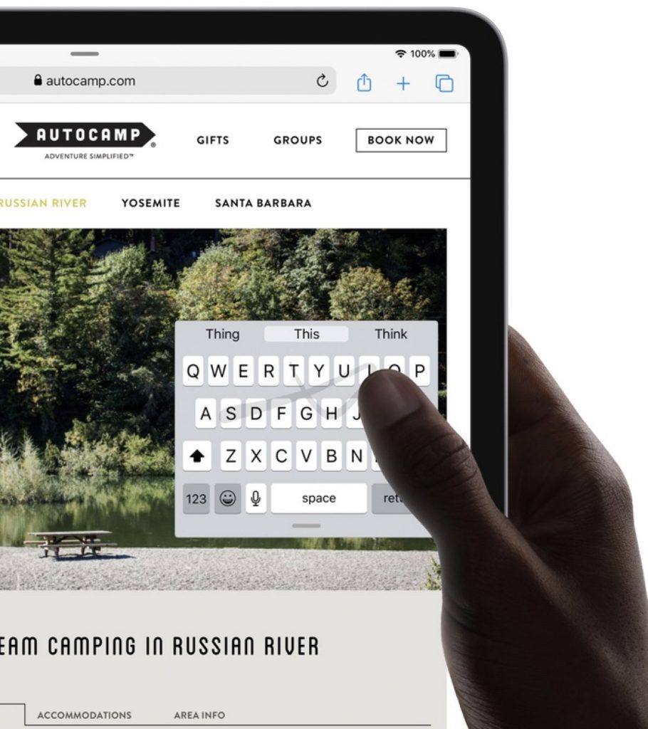 iPad shoung swipe-based quickpath keyboard