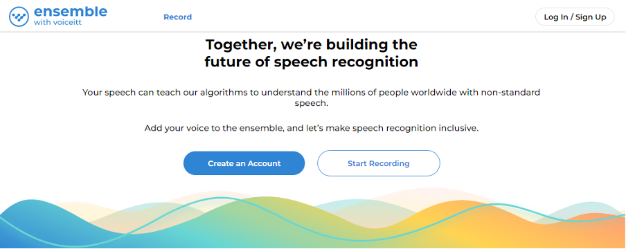 Screenshot of the ensemble project website