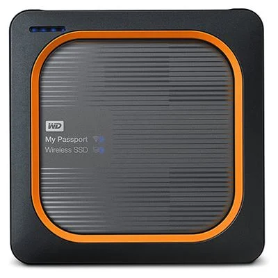 An image of the Western Digital My Passport Wireless SSD is an external hard drive