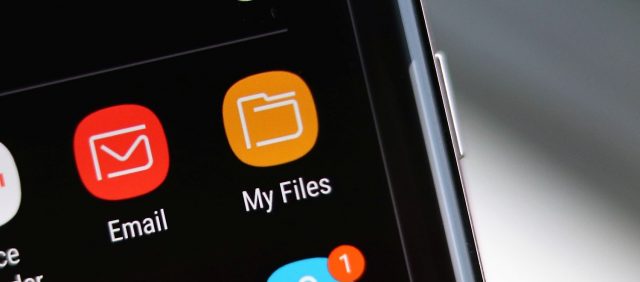 Photo showing the My Files app icon on a mobile phone