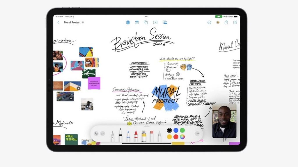 Screenshot of the new Freeform app on an iPad