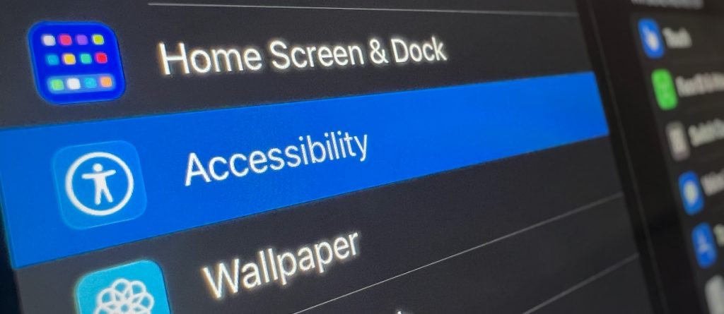 The accessibilty settings in iOS