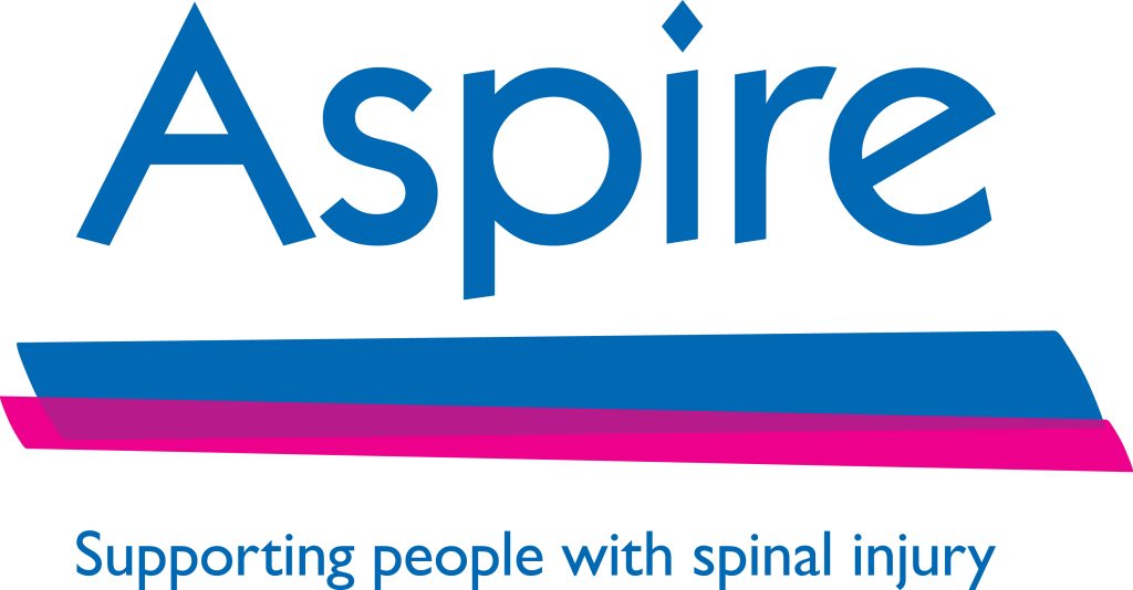 Aspire logo with the text - supporting people with spinal injury