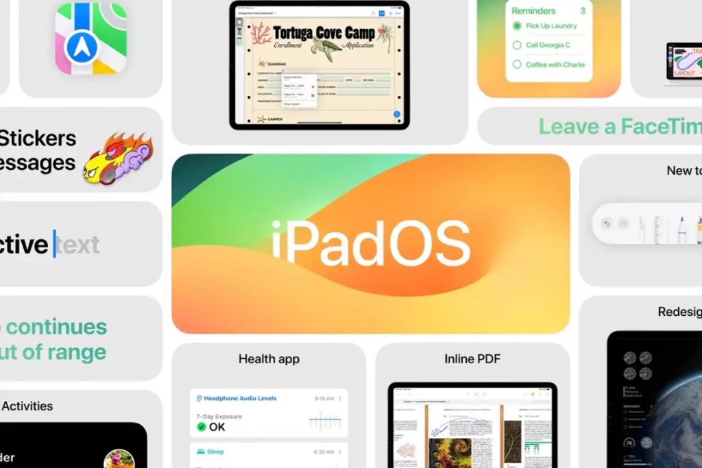 Graphical overview of the new featues of iPadOS 17 